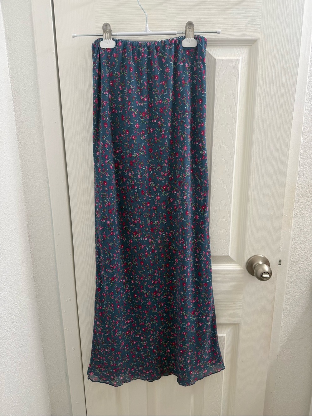 wild fable Navy Maxi Skirt with Pink Floral Print - Picture 2 of 3